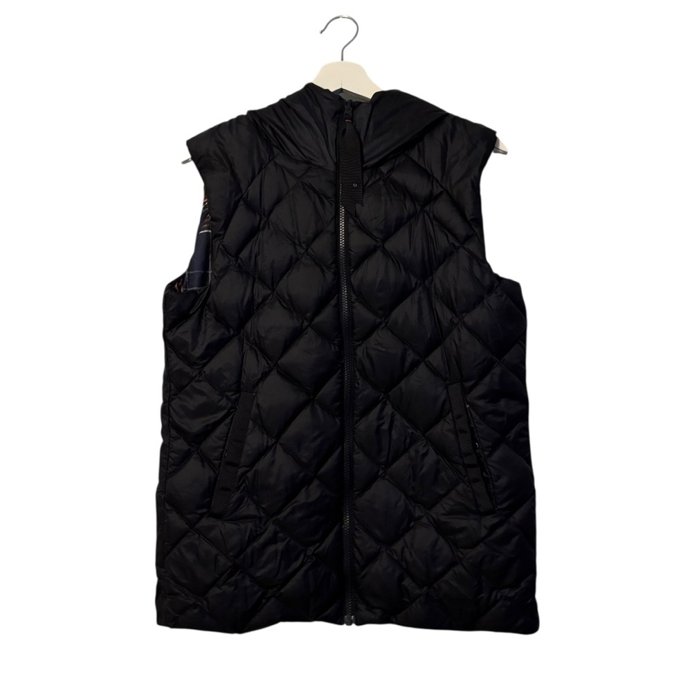 Lululemon Fluffiest Reversible Quilted Puffer Vest Black/ Navy Red Plaid Size 10